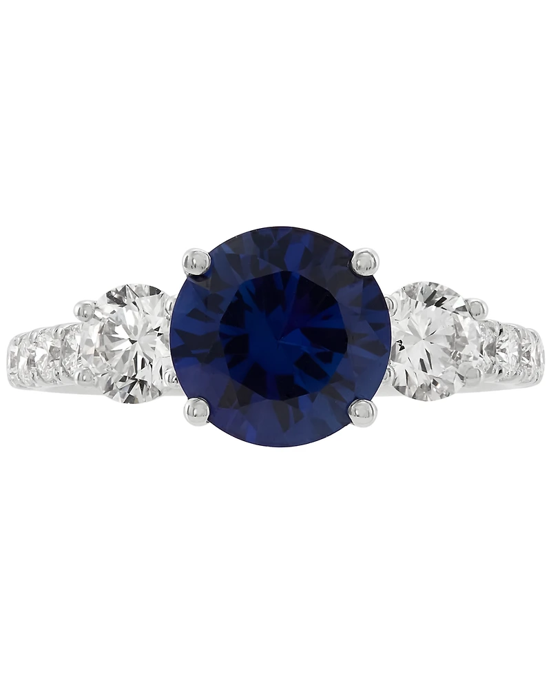 Grown With Love Lab Ruby (3 ct. t.w.) & Diamond (1 Ring 14k Gold (Also Emerald Sapphire)