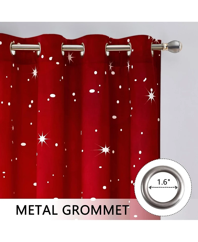 Christmas Curtains, Set of 2 Velvet Panels for Living Room, 84" Long Floral Snowflake Thermal Insulated Room Darkening Curtains, 52 x 84 Inches