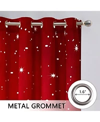 Christmas Curtains, Set of 2 Velvet Panels for Living Room, 84" Long Floral Snowflake Thermal Insulated Room Darkening Curtains, 52 x 84 Inches