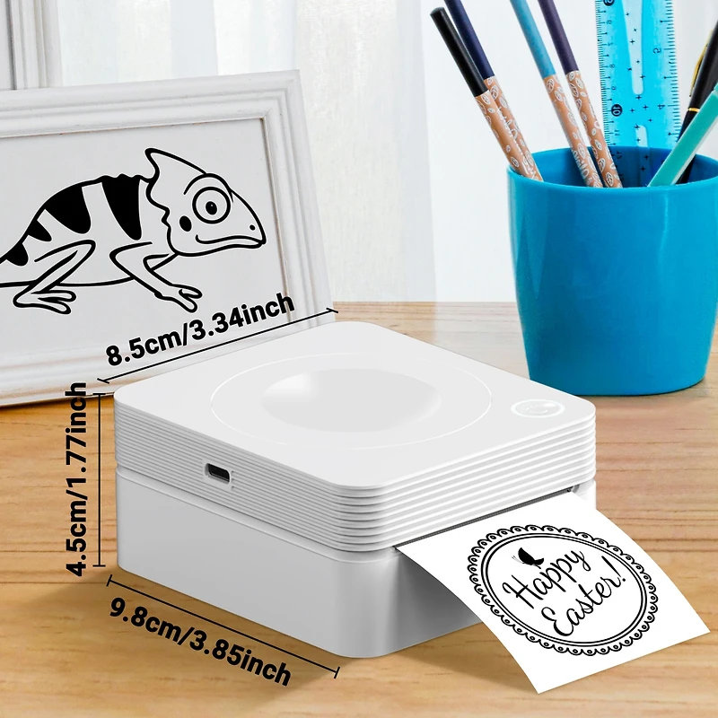 Sticker Printer, PM230 Mini Thermal Printer Bluetooth Portabel Sticker Maker with 3 Rolls of Paper, Print Pods Mini Printer with Multiple Templates fo