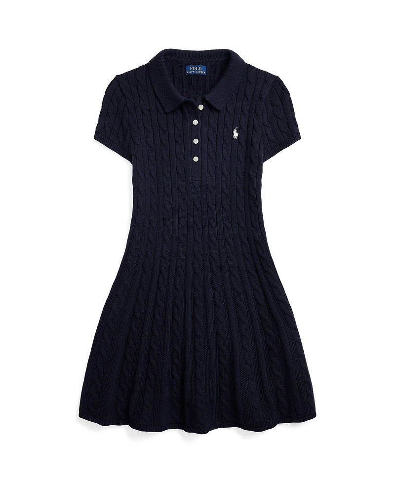 Polo Ralph Lauren Big Girls Cable-Knit Cotton Sweater Dress