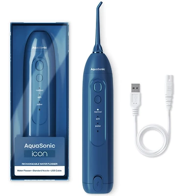 AquaSonic Icon Electric Water Flosser - Rechargeable, Included Jet Tip, Charging Cord