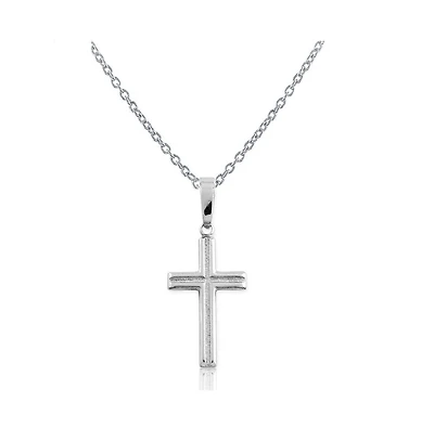 Simona Sterling Silver Small Diamond-Cut Cross Pendant