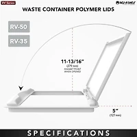 Rev-a-Shelf 35 qt. Trash Can Replacement Lid, White (Lid Only), Rv-35-lid-1