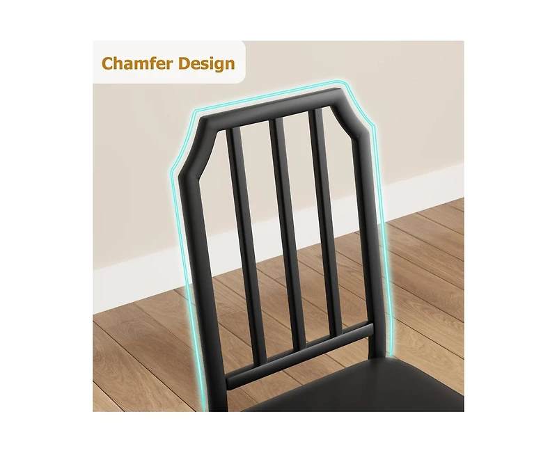 gaomon Glass Dining Table Set for 4, Kitchen Table Chairs Set of 4 with Comfortable Pu Cushion, Dining Room Table Set for 4 with Kitchen Chairs Furnit