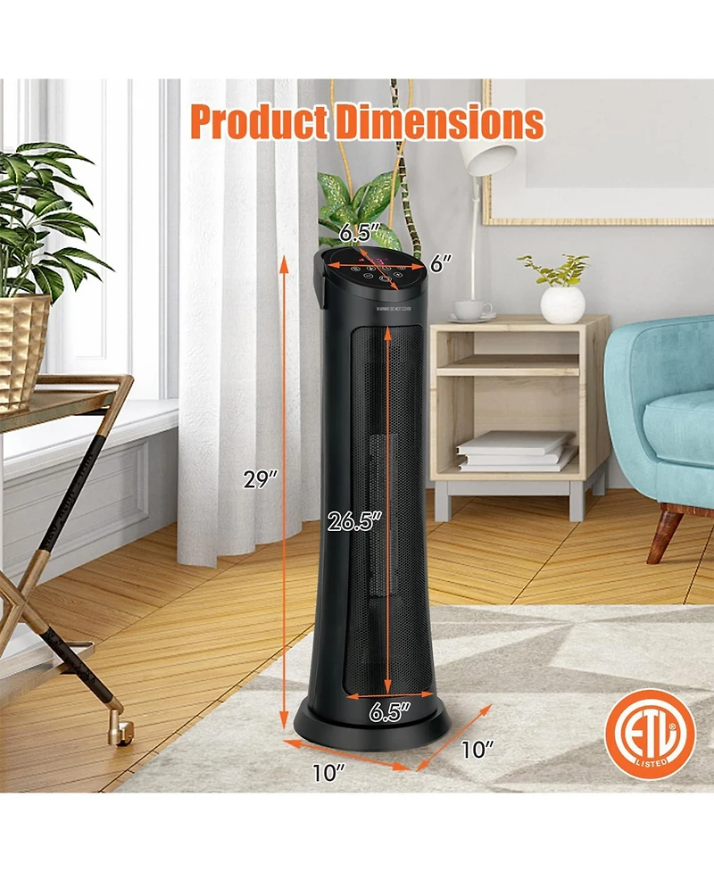 Sugift 1500W Ptc Fast Heating Space Heater with Remote Control