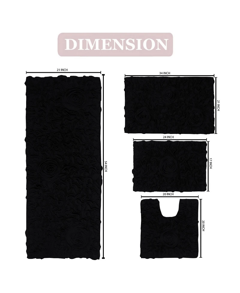 Home Weavers Bell Flower 4-Pc. Bath Rug Set