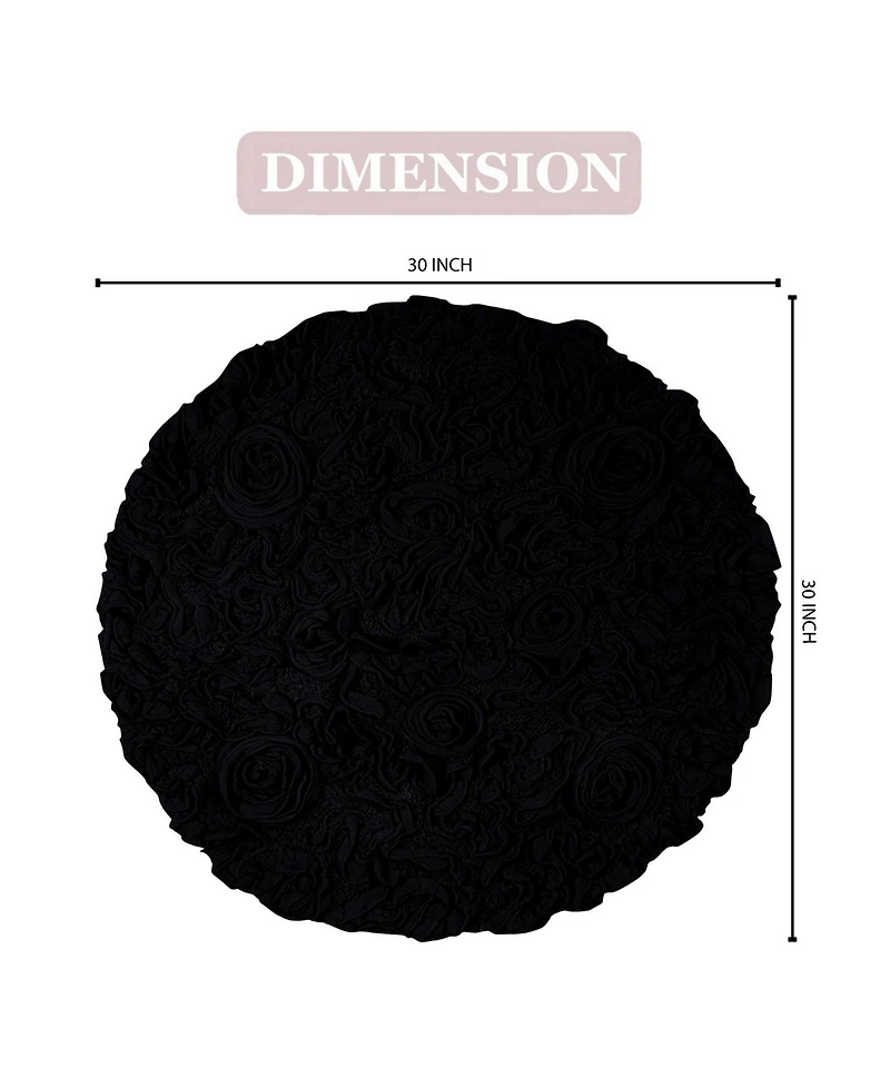 Home Weavers Bell Flower Bath Rug, 30" Round