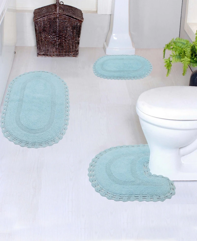 Home Weavers Hampton Crochet Reversible -Pc. Bath Rug Set