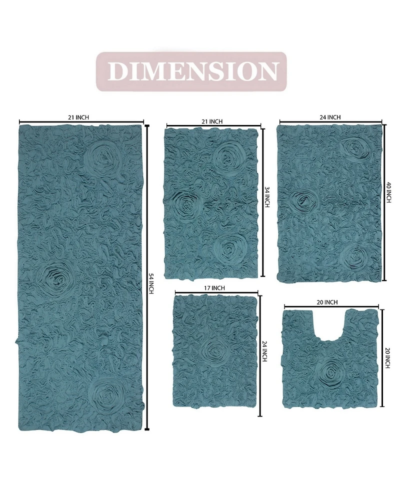 Home Weavers Bell Flower 5-Pc. Bath Rug Set