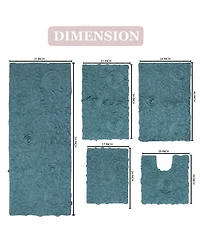 Home Weavers Bell Flower 5-Pc. Bath Rug Set