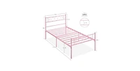 gaomon Twin Size Metal Platform Bed Frame with Headboard and Footboard