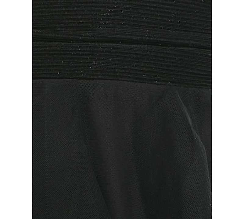 pear culture Juniors' Lace-Up-Back Petal-Skirt Dress