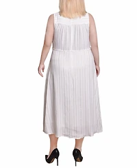 Ny Collection Plus Sleeveless Surplice Vertical Stripe Dress