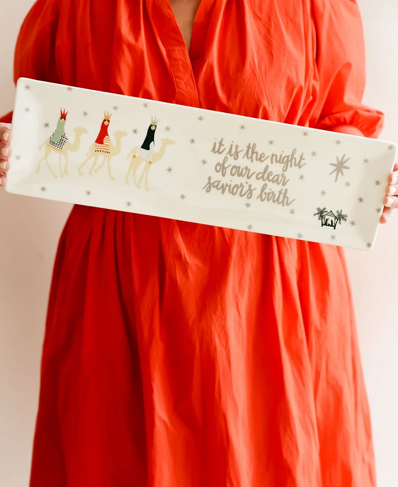 Coton Colors O Holy Night in Color Skinny Rectangle Tray