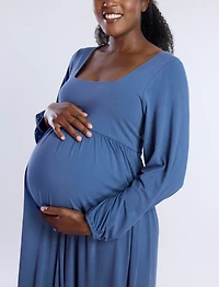 Motherhood Maternity Long Sleeve Empire Waist Maxi Dress