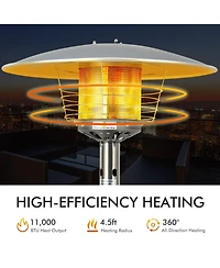Sugift 11 000 Btu Portable Tabletop Propane Patio Standing Heater-Black