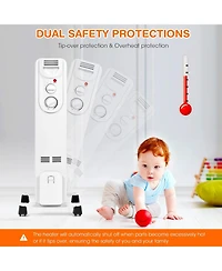 Sugift 1500W Electric Space Heater with 3 Heat Settings and Safe Protection