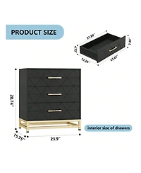 gaomon 3 Drawer Dresser, Wood Chest Drawers With Storage For Closet, Bedroom