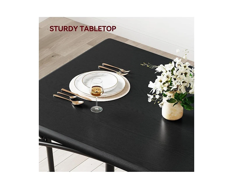 gaomon Dining Table Set for 4, Kitchen with 4 Upholstered Chairs, 5 Piece Rectangular Room Set, Small Space, Apartment, Home, K
