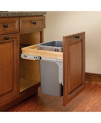 Rev-a-Shelf Pullout Top Mount Trash Can 35 qt., Silver, 4WCTM-1816DM-1