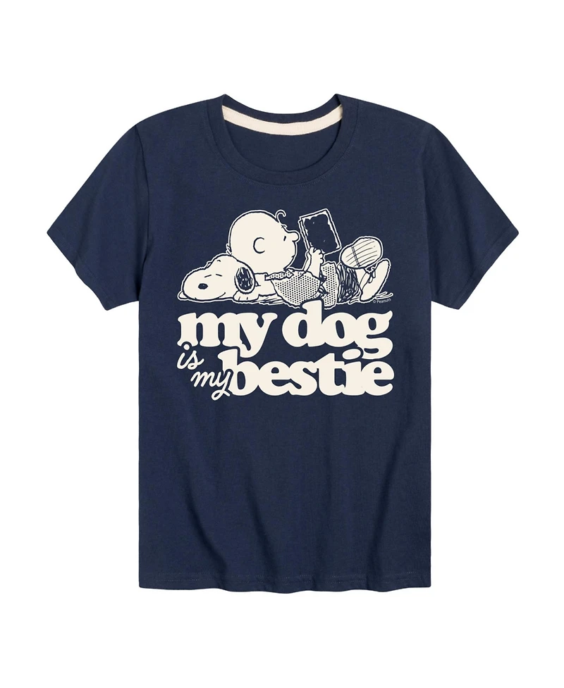 Peanuts Big Boys My Dog Is Bestie Graphic Tee