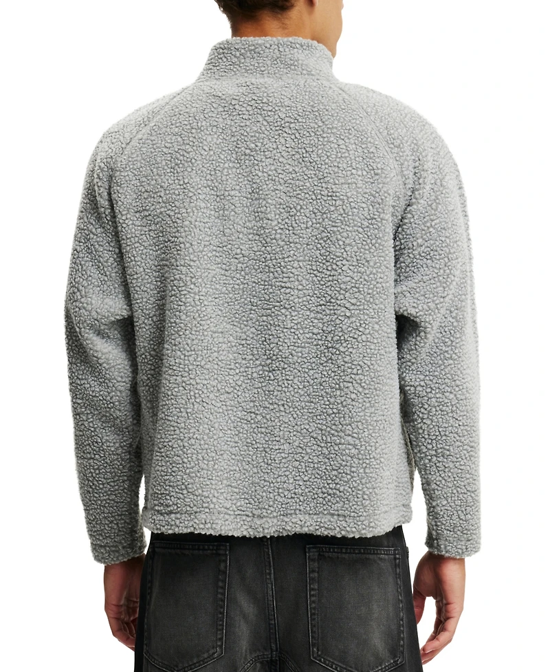 Cotton On Men's Teddy 1/2 Zip Fleece Sweatshirt