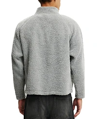 Cotton On Men's Teddy 1/2 Zip Fleece Sweatshirt