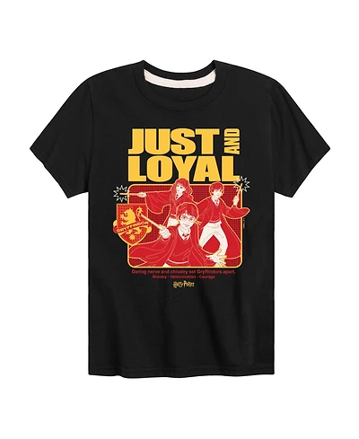 Harry Potter Big Boys Just and Loyal Graphic Tee