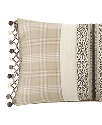 Rose Tree Bird Paradise Woven Checks Boudoir Dec Pillow, 20"x12"