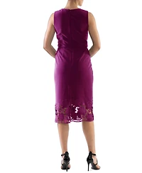 Donna Rico Women's Asymmetric Twist-Neck Lacy-Hem Dress