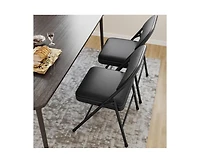 Pack Folding Chairs with Padded Cushion and Back, Folding Chairs for Outside, Foldable Chairs with Metal Frame Hold Up to 350 Lbs