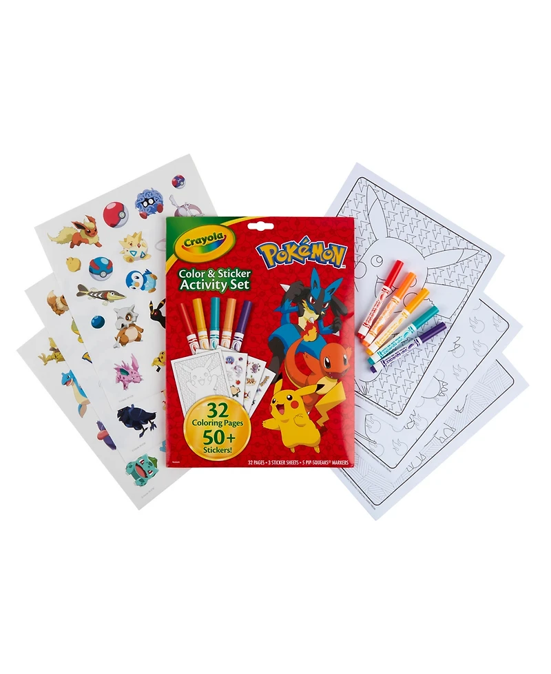 Crayola Pokemon Color Sticker Activity Set, Pack of 3