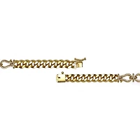 14k Yellow Gold Plated with Cubic Zirconia Love Knot Miami Cuban/Curb Chain Bracelet