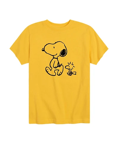 Peanuts Big Boys Snoopy Woodstock Graphic Tee