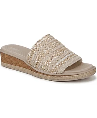 LifeStride Women's Breezy Washable Slide Wedge Sandals