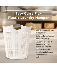 Gracious Living Easy Carry Flex 87 L Plastic Laundry Hamper, White (2 Pack)