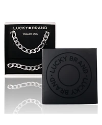 Lucky Brand Stainless Steel Figaro Chain & Bracelet Set - Classic Jewelry for Men