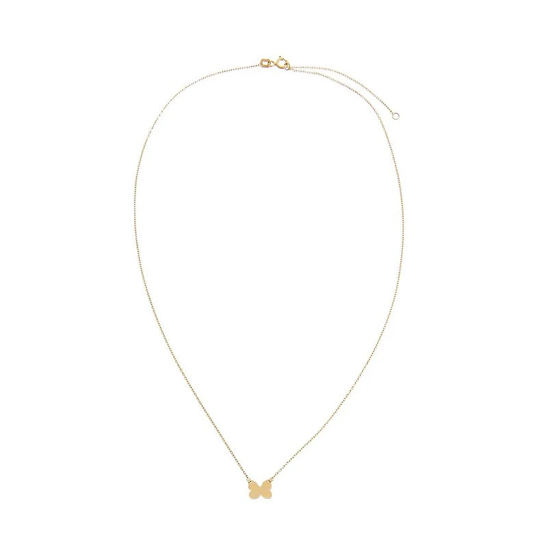 Butterfly Pendant Necklace 14K