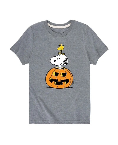 Peanuts Big Boys Snoopy Pumpkin Graphic Tee