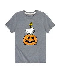 Peanuts Big Boys Snoopy Pumpkin Graphic Tee