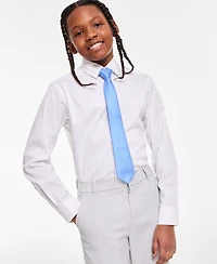 Tommy Hilfiger Boys Textured Solid Pre-Tied Zipper Tie