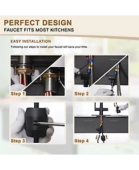 Casainc 1.8 Gpm Pull Down Kitchen Faucet with Deck Plate and Digital Display