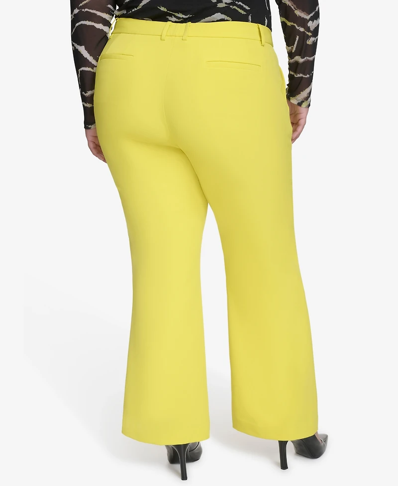 Dkny Plus Size Pintucked Flared Pants