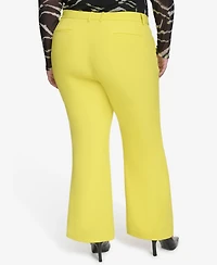 Dkny Plus Size Pintucked Flared Pants