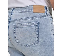 Karl Lagerfeld Paris Plus Mid-Rise Crystal Cuffed Jeans, Exclusively at Macy's