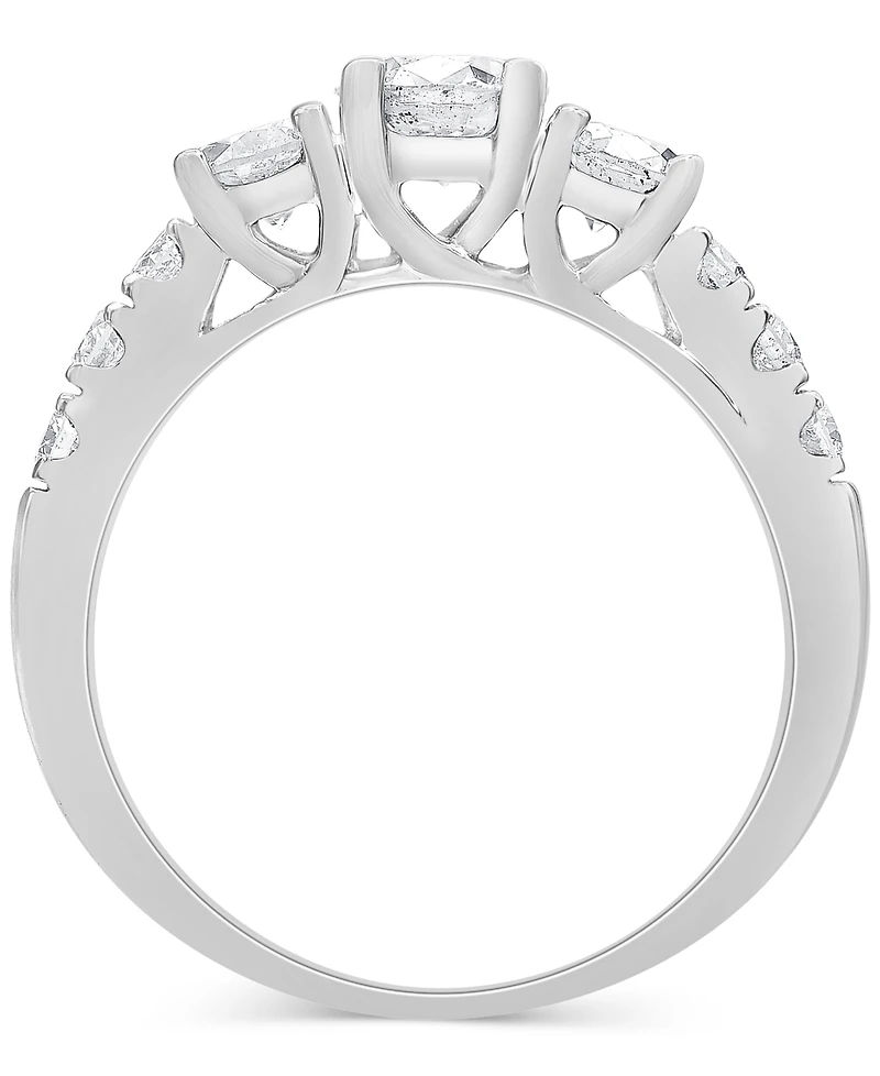 Diamond Three Stone Engagement Ring (1-1/2 ct. t.w.) in 14k White Gold