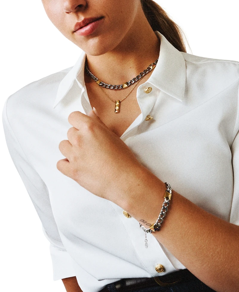 Tommy Hilfiger Two-Tone Studded Chain Bracelet