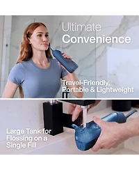 AquaSonic Icon Electric Water Flosser - Rechargeable, Included Jet Tip, Charging Cord, Home & Travel Use (Navy