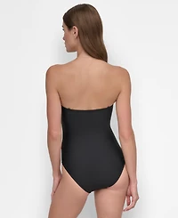Dkny Women's Textured Shirred One-Piece Swimsuit